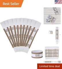 Brown ABA Standard Money Bands – 100 Self-Adhesive Bill Wrappers for Organizing