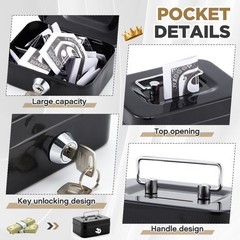 Metal Box for Gambler with 2 Keys Portable Safe Casino Pocket Sized Casino Ca.