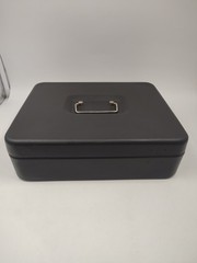 Cash Box with Money Tray and Lock & Key, Large Money Safe 12″ x 9.5″