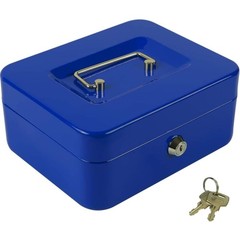 Cash Box with Key, Portable Money Tray Lock Box, 7.87″x6.30″x3.54″ Blue