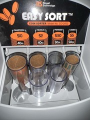 Royal Sovereign Easy Sort Coin Sorter 2 Row CO-2000 Tested With extras