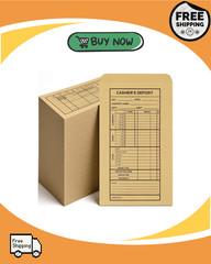1200 Pcs Cashier Deposit Report Envelopes Kraft 6.5 x 3.5 Inch Cash Stuffing Su