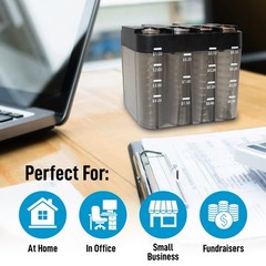 Nadex Desktop Coin Sorting Dispenser – Organizes, Stores, Dispenses Gray