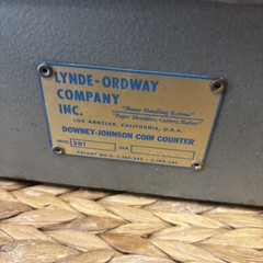 Vintage Commercial Downey Johnson Model 381 Coin Counter Sorter Machine