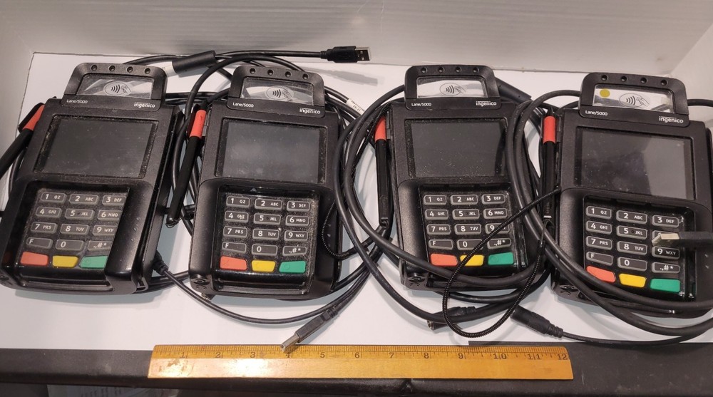 4 Units Ingenico Lane 5000 Credit Card Reader NFC Payment Terminal UNTESTED
