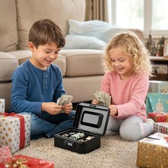 Cash Box with Money Tray and Combination Lock – Secure Medication Lock Box fo…