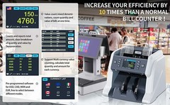 RIBAO BC-40 Money Bill Counter Machine Mixed Denomination Counting Commercial