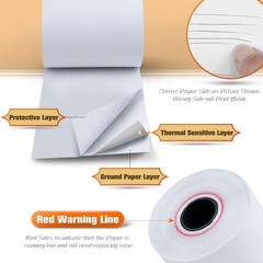 50-400 Rolls 2 1/4″ x 85′ Thermal Cash Register Credit Card POS Receipt Paper