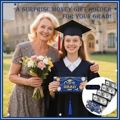 Graduation Money Holder 2026 with 10 Bill and 10 Card Slots, Surprise Congrat…