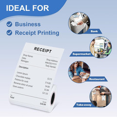 50 Rolls- 2 1/4 X 50 Thermal Receipt Paper Rolls- Fits All Pos Cash Registers, F