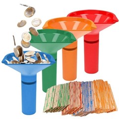 4Pc Coin Counters & Coin Sorters Tubes Bundle of 4 Color-Coded Assorted Wrappers