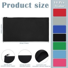 Teling 14 Pack Money Bank Bags with Zipper Security Large, Bright Color