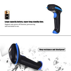 2.4G Wireless Barcode Scanner – 1D Handheld Cordless Barcode Reader for Retai…