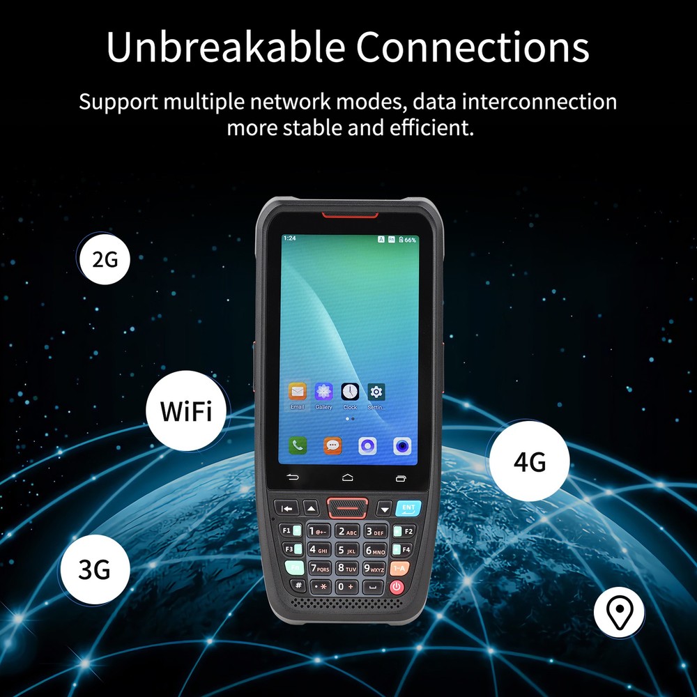 Handheld POS 10.0 PDA Terminal 1D/2D/QR Barcode Scanner With Charge IUIG