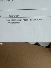 Star Micronics 25pk 80MM Receipt Paper 230′ Roll TSP100 TSP650 TSP700 37966290