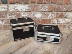 Set of 2 VAULTZ Metal Lock Boxes Security Storage Cases Silver, And Black
