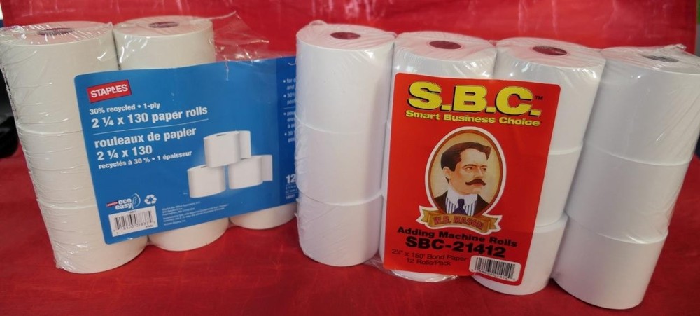 Lot of 22 Calculator Paper Rolls 2 1/4″ x 130 Bundle SBC-21412 18237 Bundle