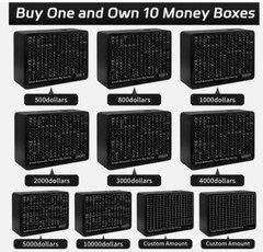 Cash Vault Wooden Money Box Money Savings Challenge Box with Saving Targets Coin