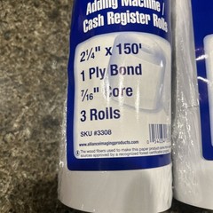 BuyRegisterRolls (6 Rolls) Adding Machine Rolls 2 1/4″ X 150ft White Paper T01