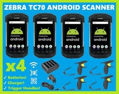 4-PACK Zebra TC70 Android Barcode Scanner 2D/1D, TC700H, Charger + Triggers!🔥⭐