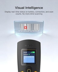 Inateck 2D/Wireless Bluetooth Barcode Scanner 1.4″ TFT Screen w/2600mAh Battery