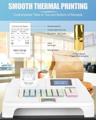 48Key Desktop Electronic Cash Register POS Casher Digital LED Display w/ Drawer