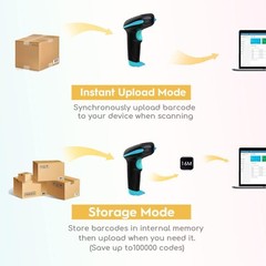 NADAMOO BUR3003 433MHz Wireless Barcode Scanner