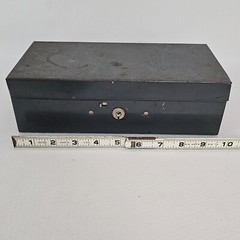 Asco Vintage Lock Box Moldmaster Cash Till Portable 10x5x3 NO KEY Gray Metal