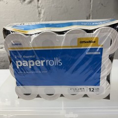 OfficeMax 12 Pack Of 2 1/4″ x 85ft Thermal Paper Rolls NEW