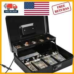 Extra-Large Cash Box with Combination Lock & Security Cable – Durable & Stylish