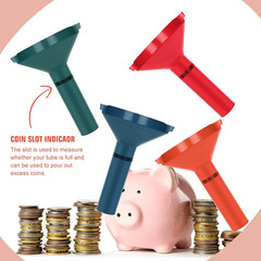 Coin Sorter with Coin Wrappers All Coins, 4 Coin Sorter Tubes Plastic 150Pcs