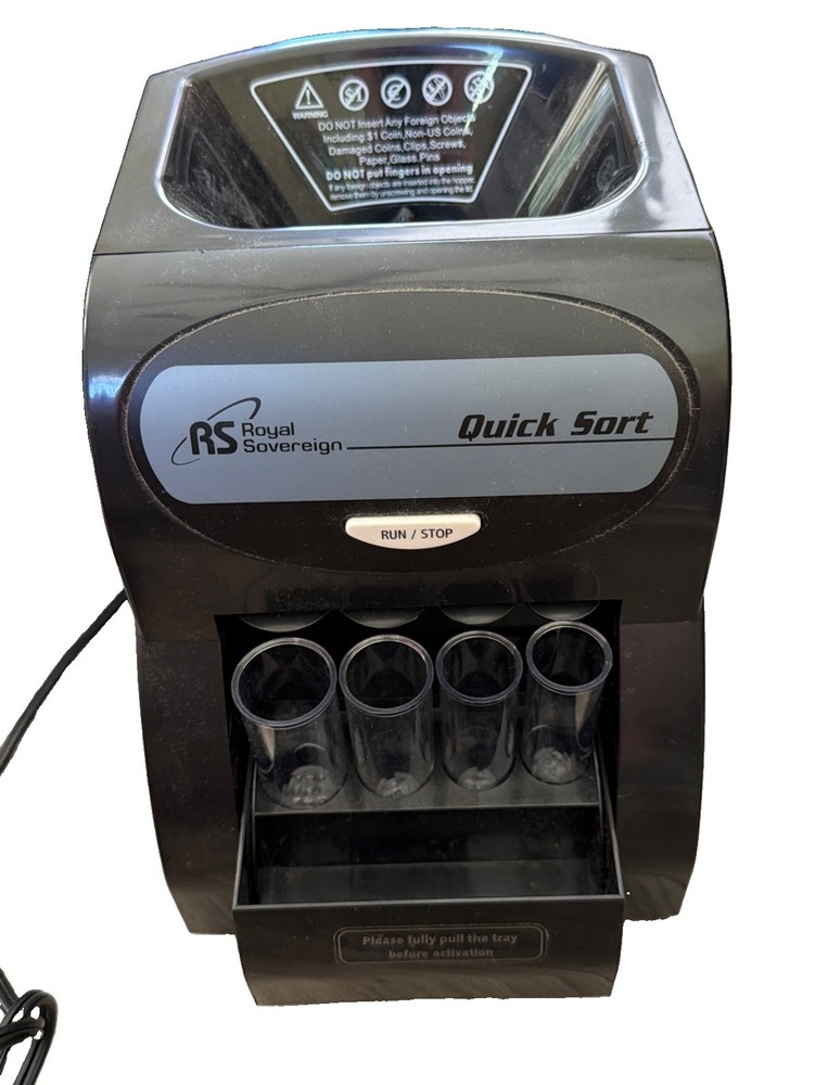 Royal Sovereign Quick Sort Electric Coin Sorter Counter Machine QS-1AC Tested