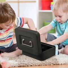 Cash Box with Lock Key and Money Tray Large Money Box for Cash Metal Lock Box