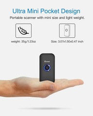 1D Mini Bluetooth Barcode Scanner with Case, 3-in-1 2.4G Wireless & Bluetooth…