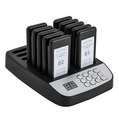 Restaurant Wireless Guest Paging System 10Beepers Queuing Calling Pagers w/Light