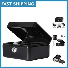 Compact Double Layer Cash Box with Key Lock – Versatile Money Organizer (5.9″)