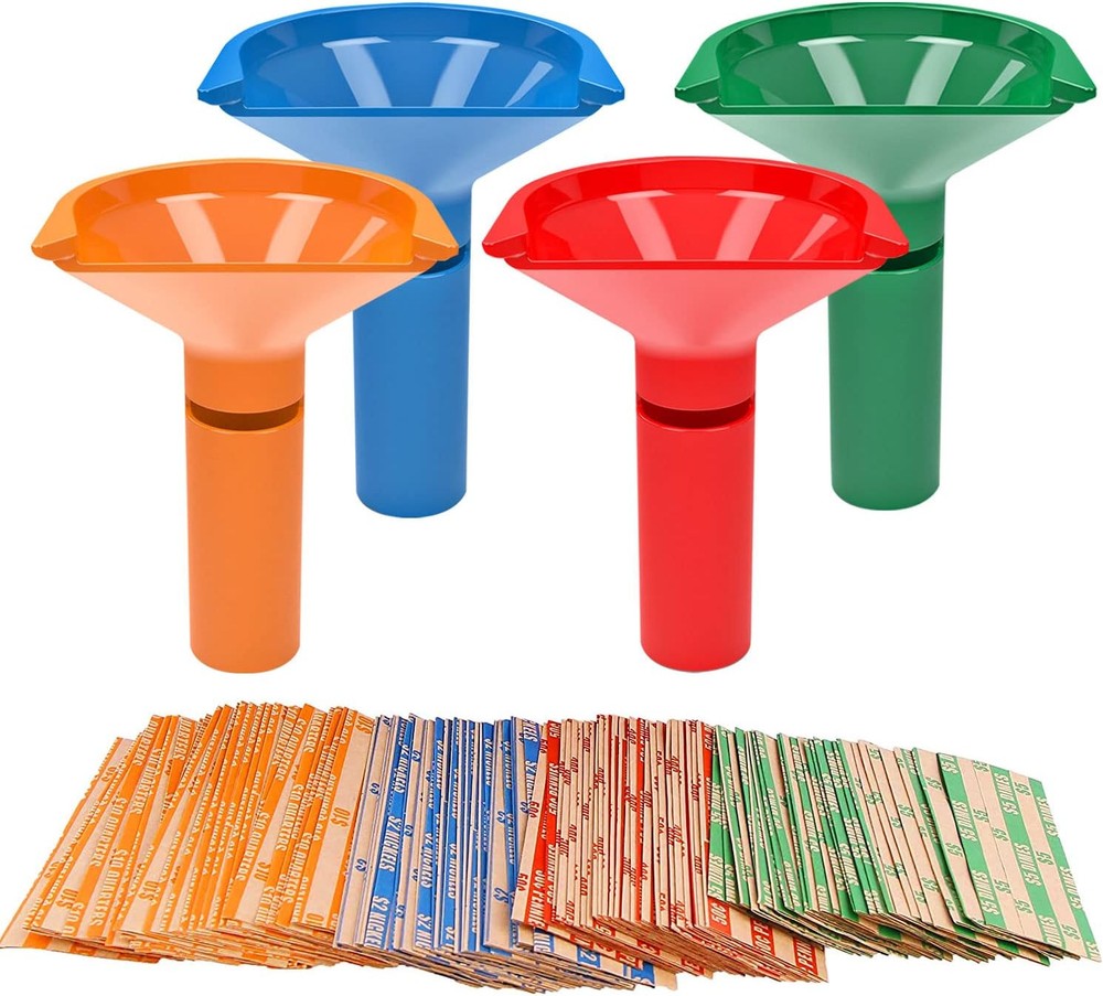 Budgetizer 100 Multicolored Coin Wrappers and Sorting Tubes Value Pack