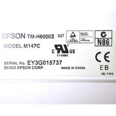 2 Epson M147C POS White Thermal Receipt Printers w/Power Supplies TM-H6000II