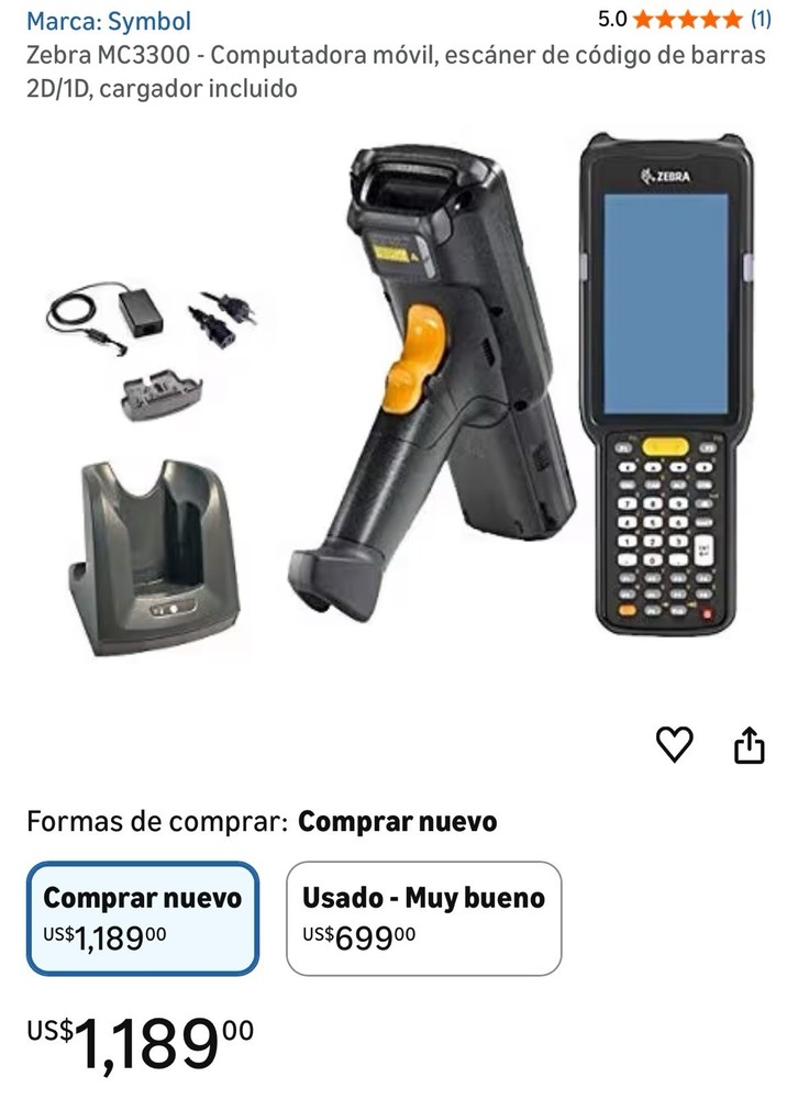 Zebra MC330M-GJ4HG2US Handheld Scanner With Battery/Cradle/Power Adapter