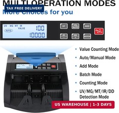Money Counter Machine Count Value for US Dollar only,UV/MG/MT/IR/DD Detection Bi