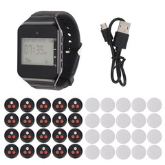 Watch Pager 20 Call Buttons LCD Display Rechargeable Wireless Watch Calling ZERI