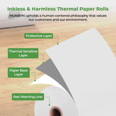Thermal Paper 3 1/8 X 230Ft, 10 Rolls Receipt Paper Work for Star Micronics TSP1