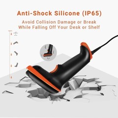 New Upgraded USB 1D2D QR Barcode Scanner Wired Stand Ergonomic Precise Fast Ship