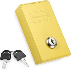 Metal Box for Gambler, Casino Cash Box with Money Slot and 2 Keys, Portable W…