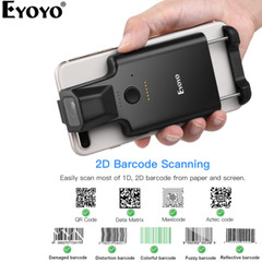 Eyoyo Wireless 2D QR Code Barcode Scanner Bluetooth Phone Back Clip Image Reader