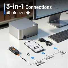 Tera Mini 1D 2D QR Wireless Barcode Scanner Bluetooth USB 2.4G