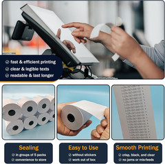 2 1/4 in x 150 ft Calculator Paper Rolls 2 1/4 Adding Machine Tape Paper Rolls,