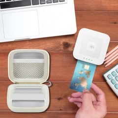 Travel-Ready Off-White Chip Card Reader Case – Perfect for EMV & NFC Payments