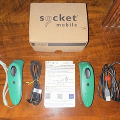 Socket Mobile S700 USB Barcode Scanner with charging cable and manual