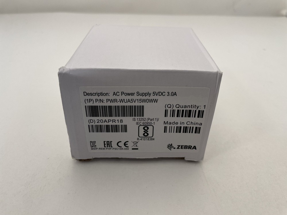 Zebra AC 5VDC 3.0A Indoor 15W Black Power Adapter/Inverter PWR-WUA5V15W0WW New